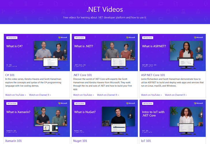 Introductory videos for .NET coders, from Microsoft - .NET, C#, Visual Studio and more!